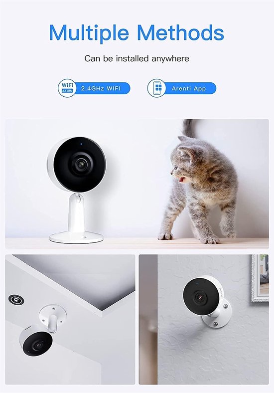 Indoor Beveiligingscamera 2-Pack - 1080p HD Baby- en Huisdier Monitor met Nachtzicht, 2-Weg Audio, Beweging/Geluid Detectie van Merkloos — afbeelding 2