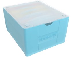 Oxford leerkaartenbak flashbox pastel blauw leeg