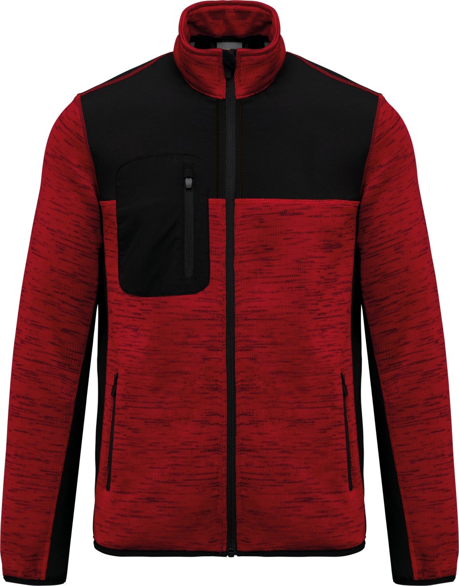 WK. Designed To Work Gerecycled herenjasje in polytricot WK9108 - Red Melange / Black - M