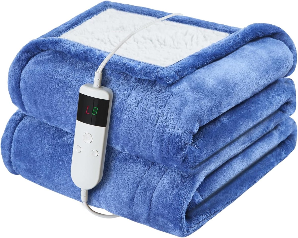 Elektrische Deken met Automatische Uitschakeling 130 x 180 cm - 10 Warmtestanden, Oververhittingsbeveiliging, Machinewasbaar
