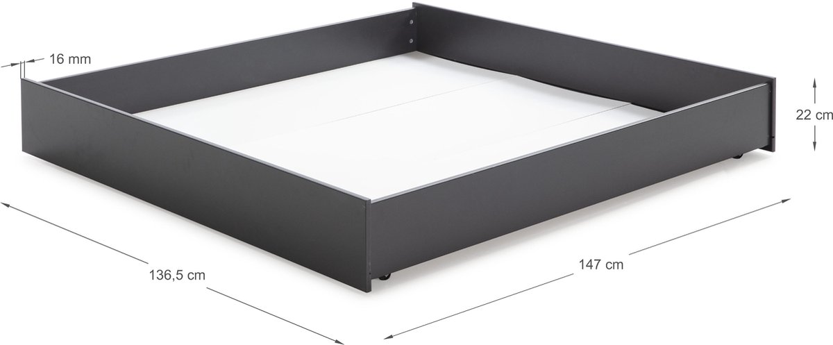 Marckeric - Bed Enara - Zwart - 136.5x147x22cm