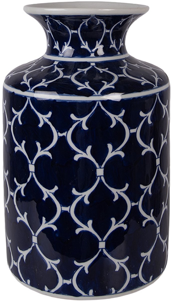 Clayre & Eef Vaas Ø 19x31 cm Blauw Keramiek