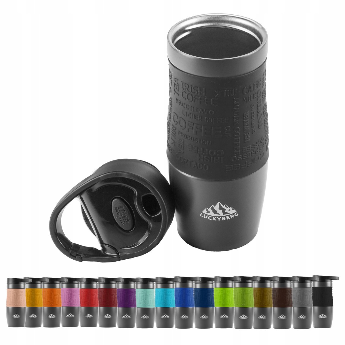 Luckyberg Thermosbeker 400ml - RVS, 6u Warm, 8u Koud, Lekvrij