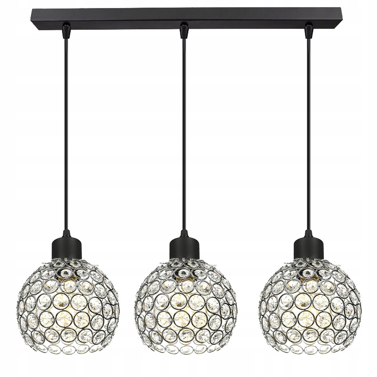Moderne LED plafondlamp kristallen Bollen Zwart