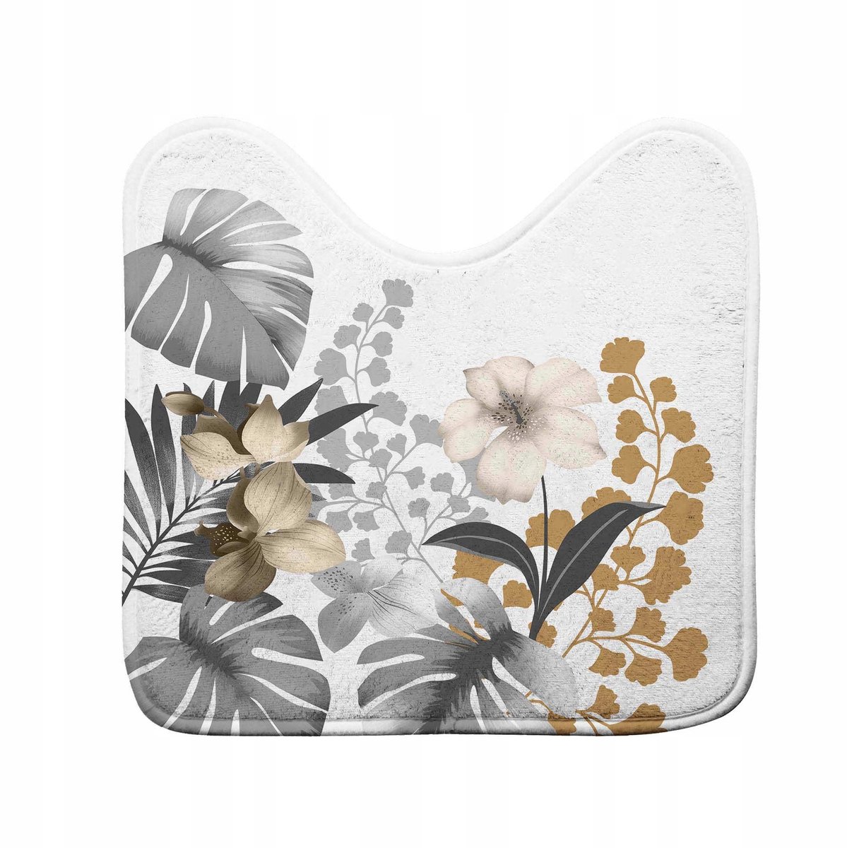 Zacht interieur KELLY toiletmat met bloemenprint, 45x45 cm