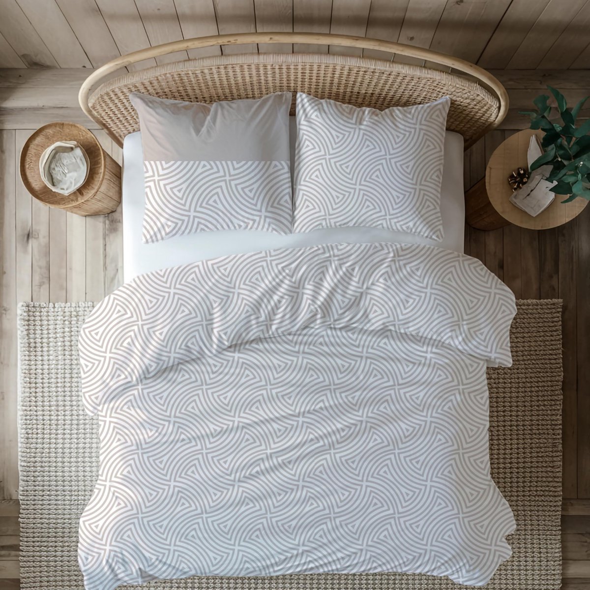 Unyqoos Comfortabele en warme beddengoedset van 100% katoen voor koude nachten Wit