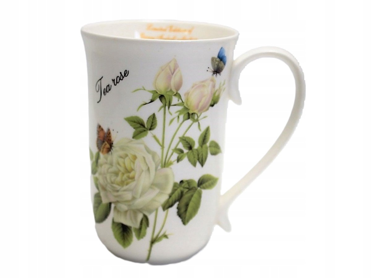 Grote Porseleinen Mok Witte Roos 400ml - Elegante cadeau