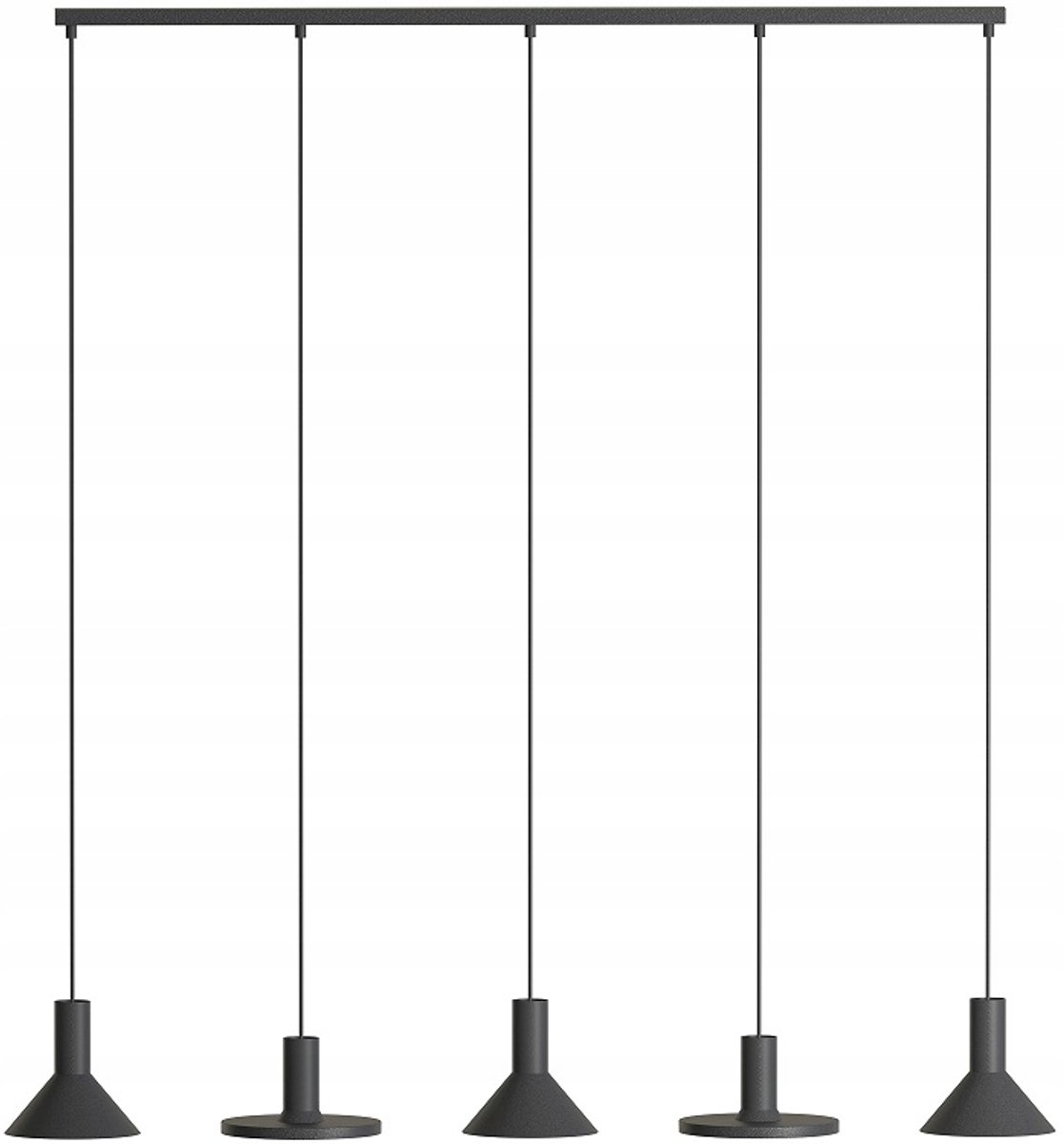 Nowodvorski Hermanos Zwis Zwart - Moderne plafondlamp met 5 lichtpunten
