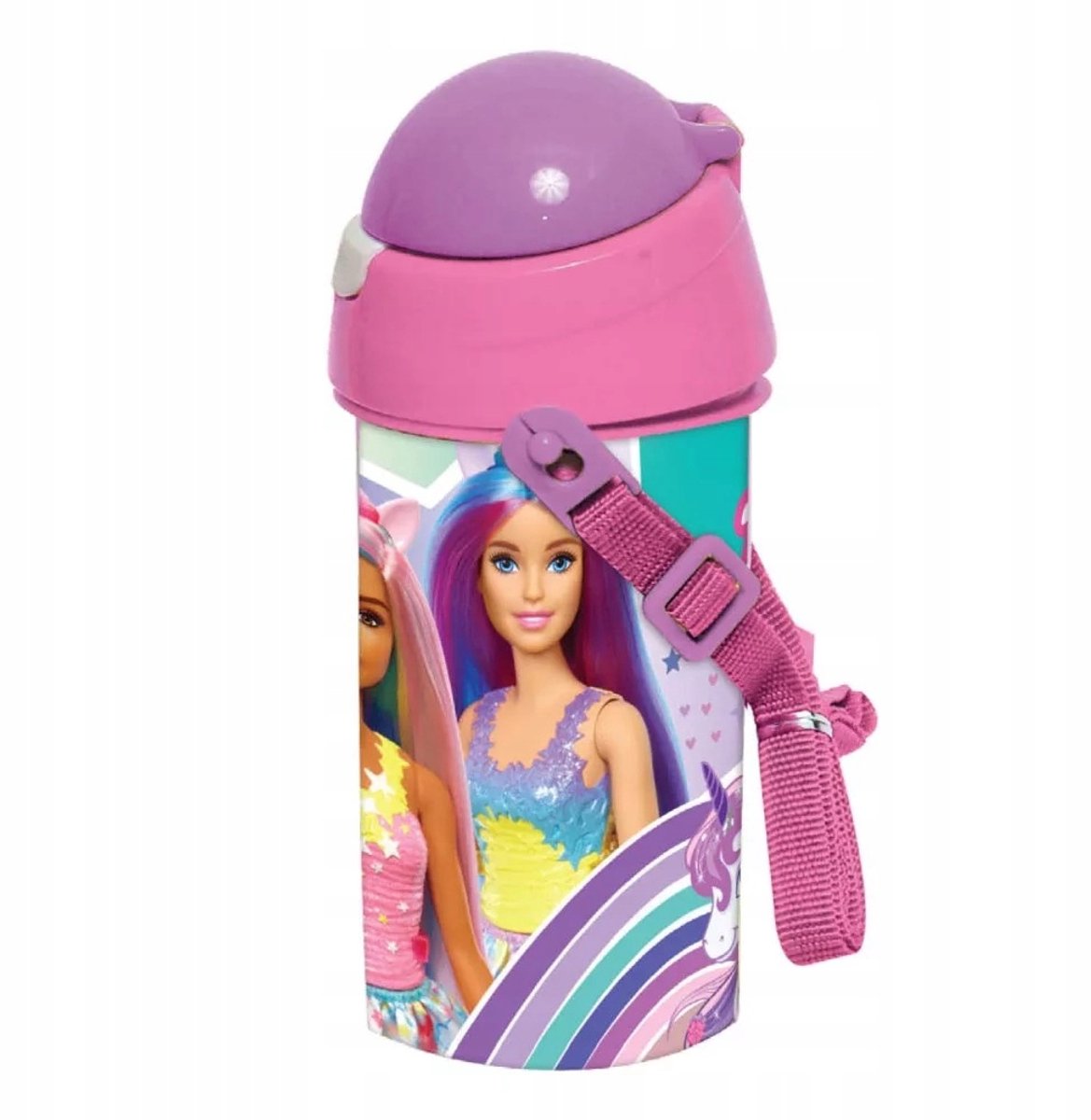 Barbie Eenhoorn Bidon met Rietje en Bandje - 450ml