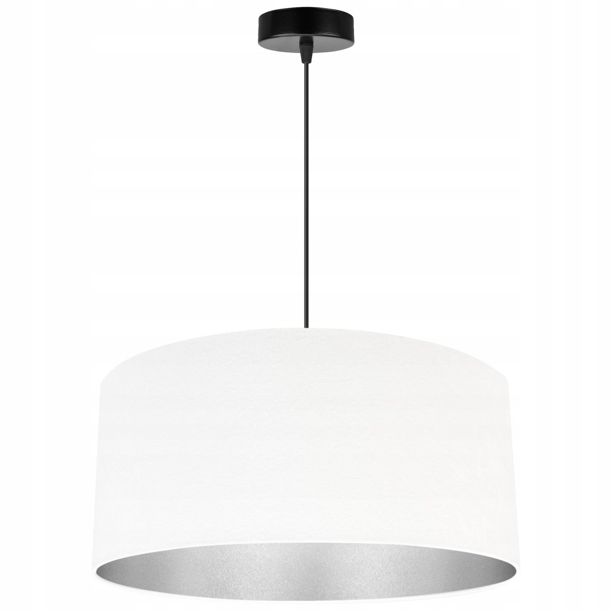 Light-Home Mediolan Hanglamp E27 Zwart/Wit Stoffen Kap