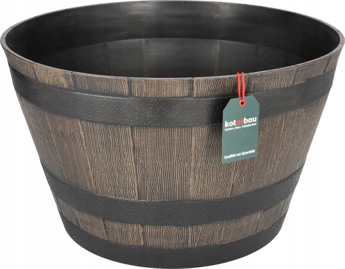 Decoratieve Kuip Balia 51cm - Stijlvolle Houten Vat Look