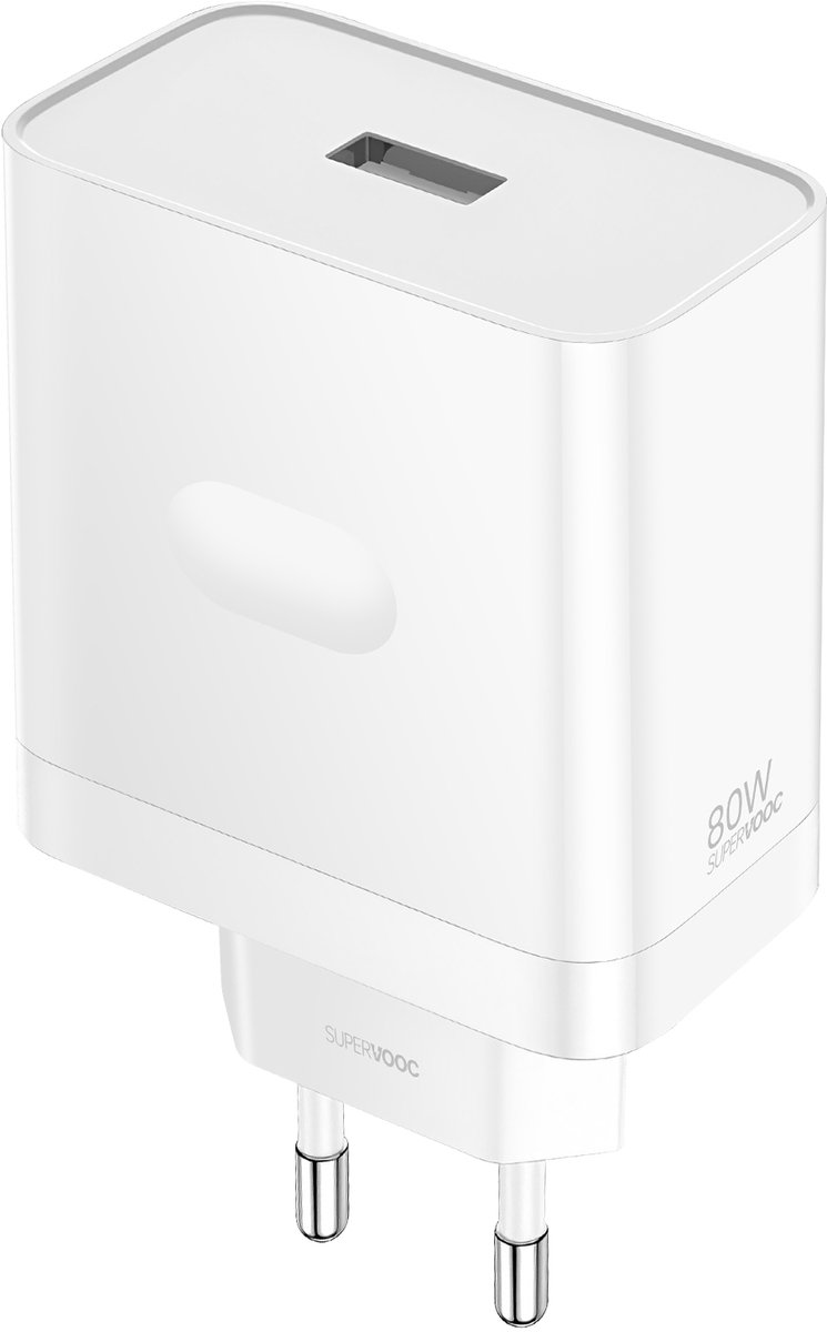 Oneplus, 80W Ultrasnelle SuperVOOC Compacte USB-A Netlader, Wit