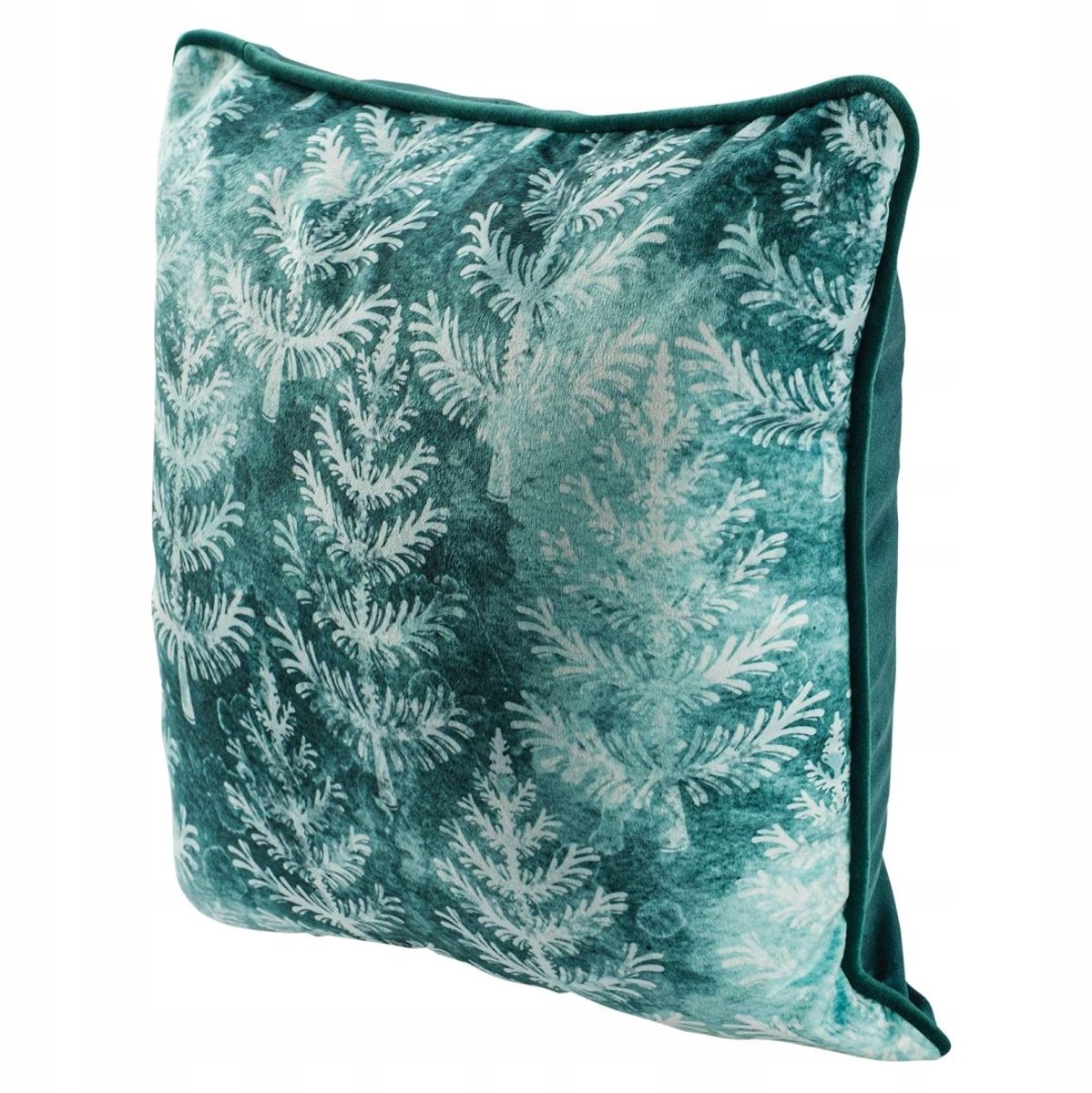 Decoratieve Kussenhoes 43x43cm - Zacht Velvet met Bosmotief & Bies