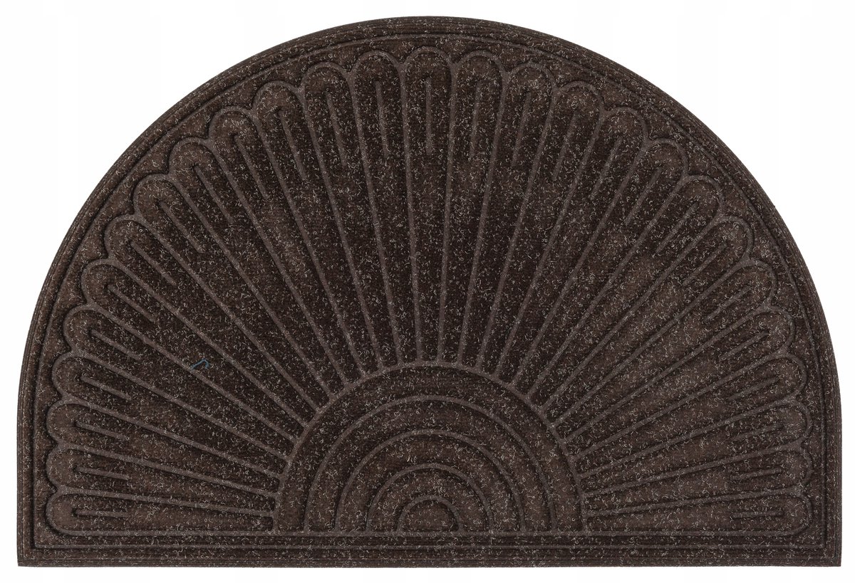 Halfronde buitenmat 60x90 cm bruin - vuilwerend en antislip