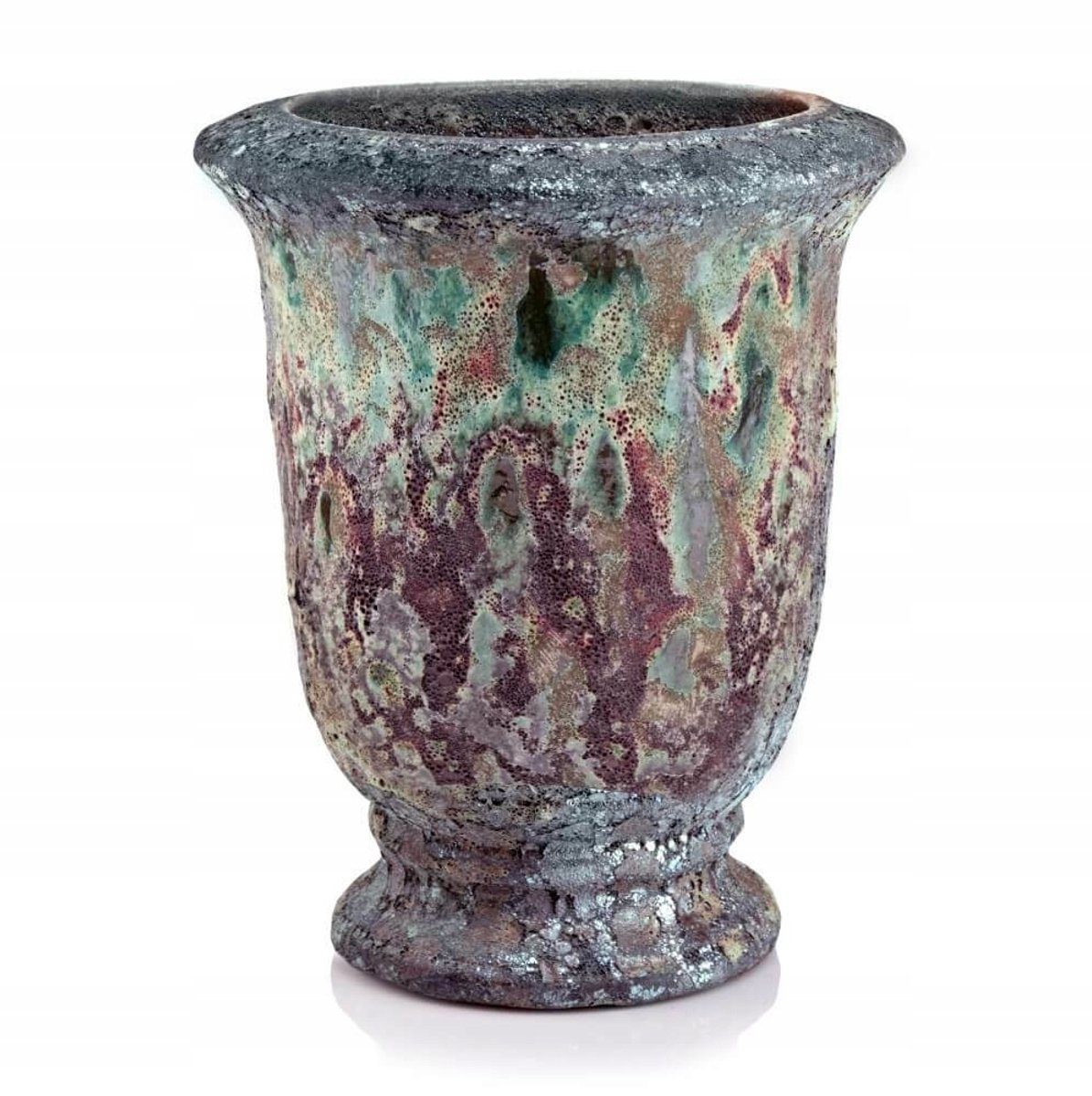 Keramische Tuinpot Atlantis - Brons/Groen - 36x36x42 cm