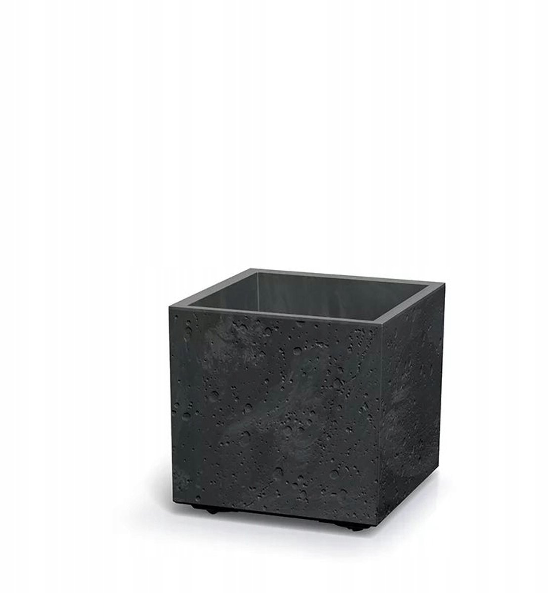 Sierra Beton Look Bloempot op Wielen - Zwart 38.5x38.5x37cm