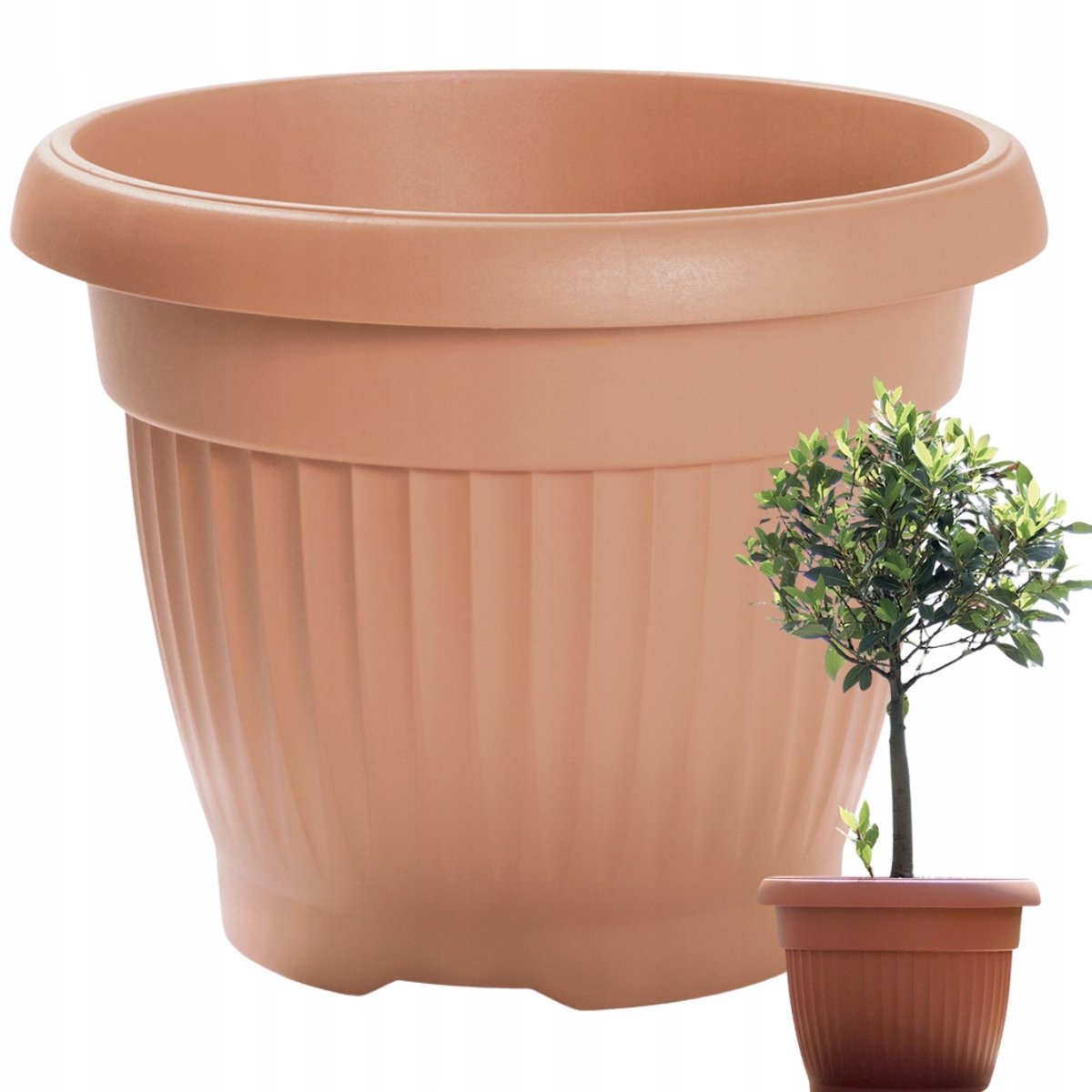 TERRA Ronde Pot 50cm - Duurzaam Kunststof, Terracotta Kleur