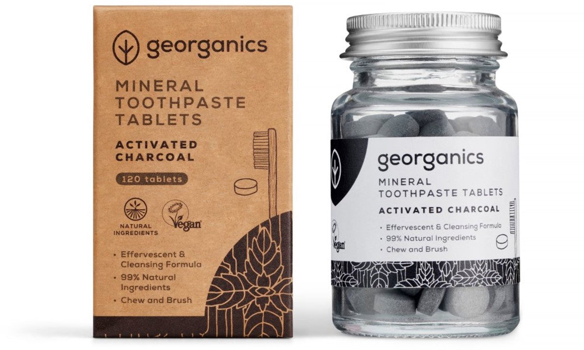 Georganics Toothpaste Tablets - Activated Charcoal | minerale tandpasta tabletten | vegan | eco