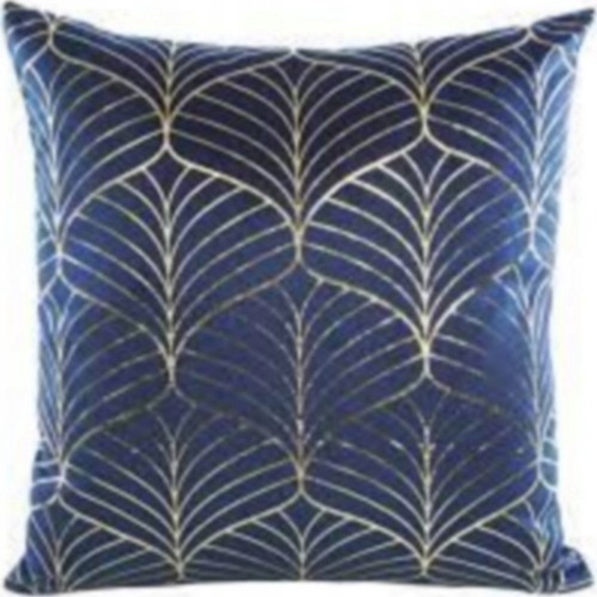 Decoratieve Kussenhoes LINDI 45x45cm - Marine Blauw/Goud