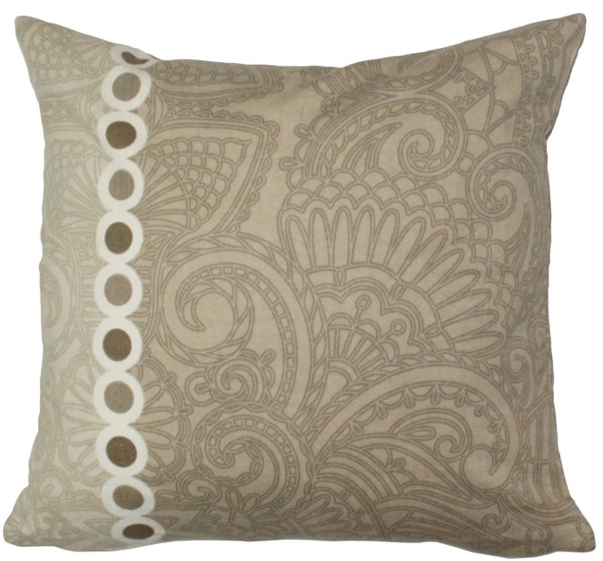 Flanellen kussenhoes 40x40 cm, beige, met ritssluiting, 100% katoen