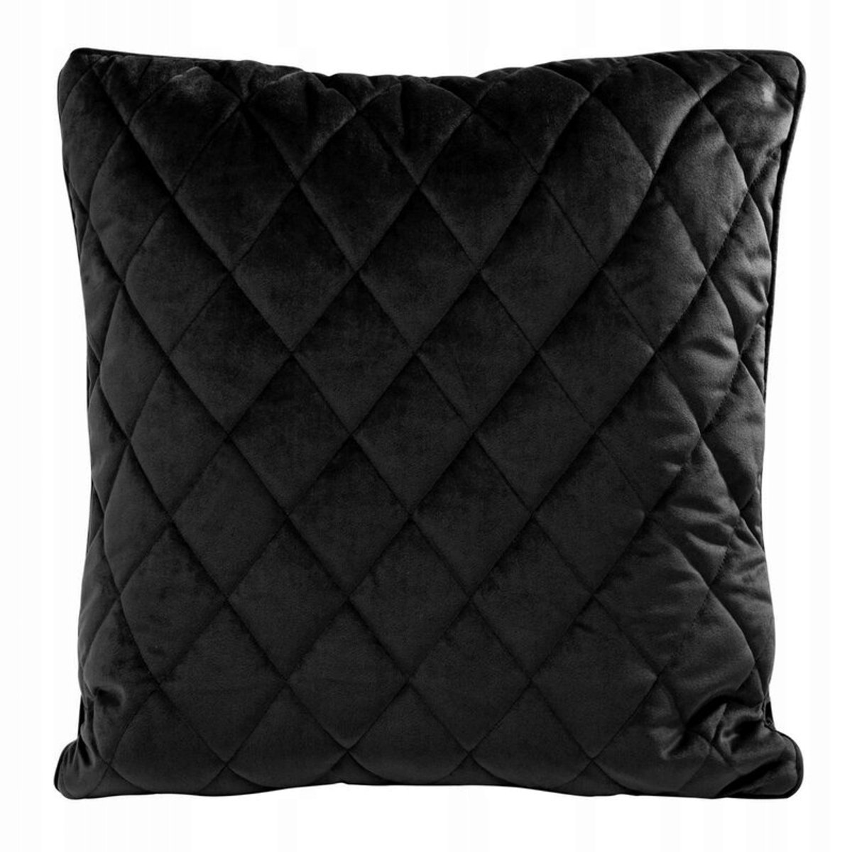 Velvet Kussenhoes 45x45 cm Zwart met Pijpdecoratie