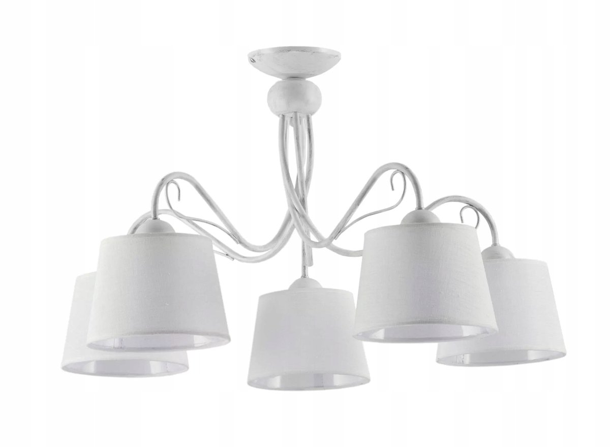 Kamelia Plafond Wit 5-Lichts E27 80cm - Stijlvolle Verlichting