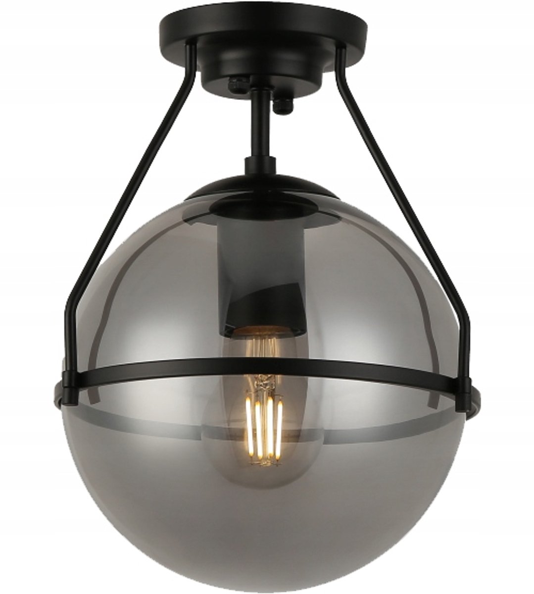 DROP Plafondlamp Zwart Glas E27 Max 25W Ø21cm