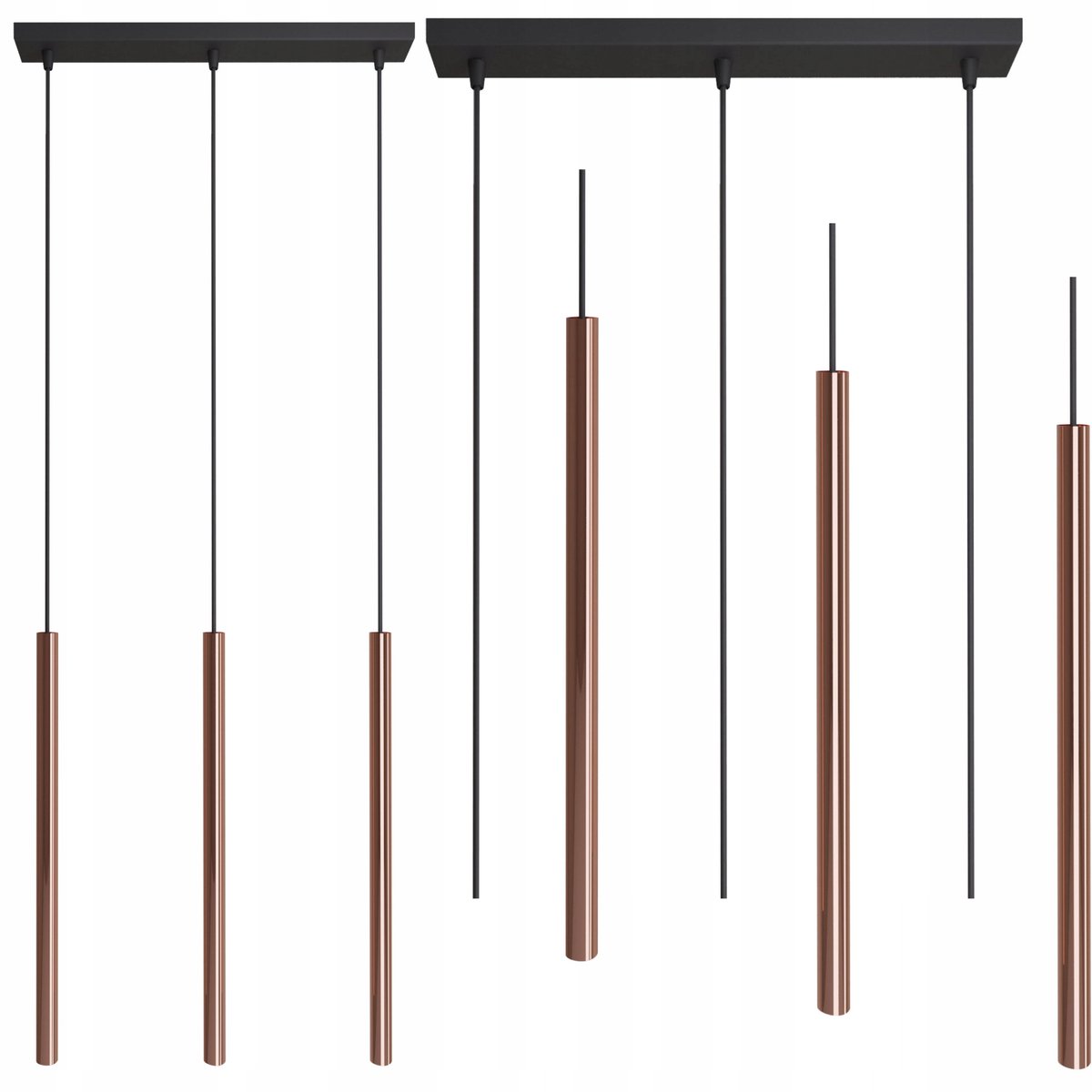 BODS Hanglamp Zwart Coper 3xG9 LED 105cm - Product Nederlands