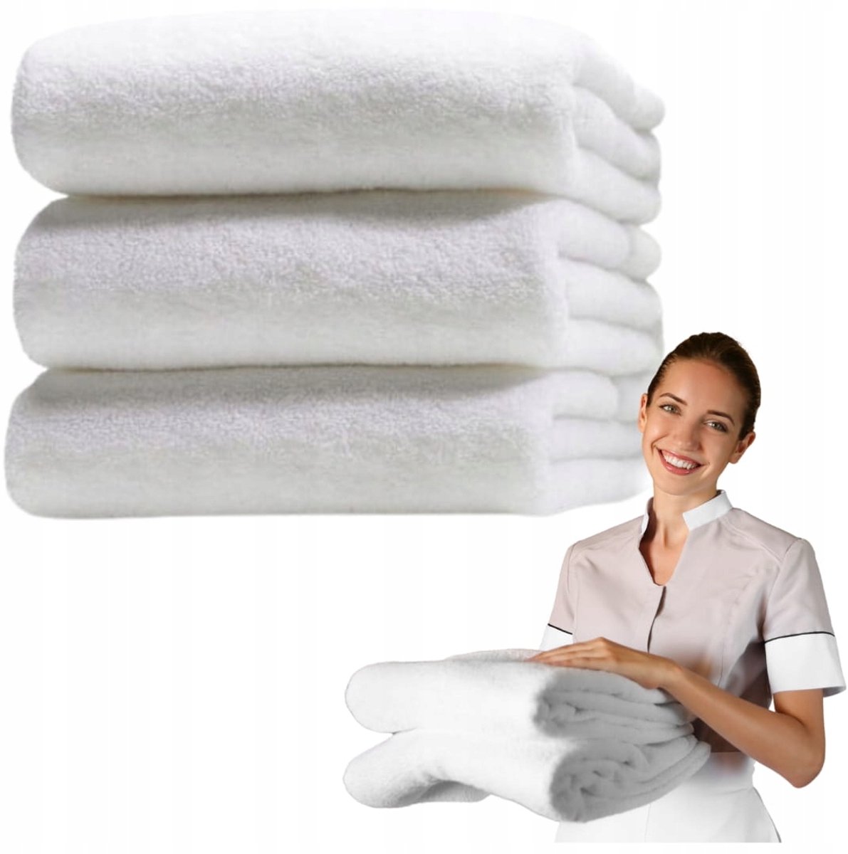 Hotel Handdoek 70x140cm Katoen Wit 600 GSM - Luxe Badhanddoek