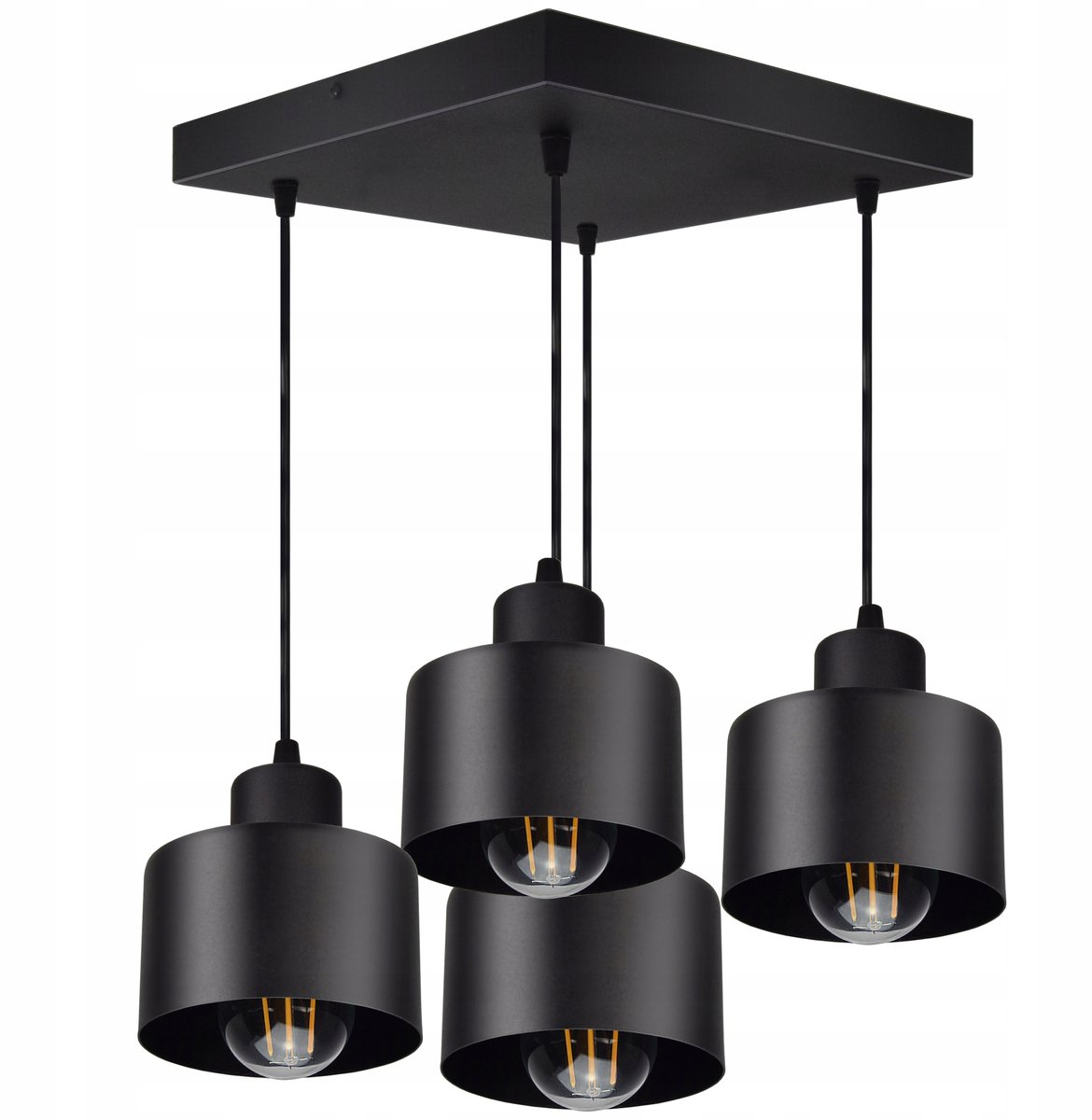 Moderne Zwarte Plafondlamp met 4xE27 Fitting, Verstelbaar