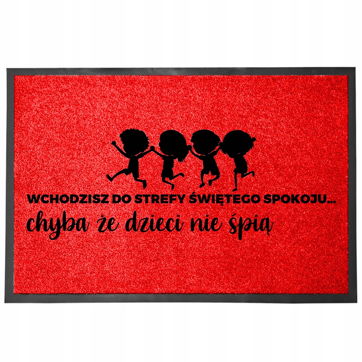 Rode Deurmat 40x60cm - "Zodra de Kinderen Slapen"