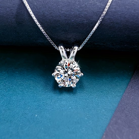 Sjika - Collier en argent sterling 925 avec pierre de zircone - Pendentif solitaire Elegant - Cadeau de Luxe pour femme