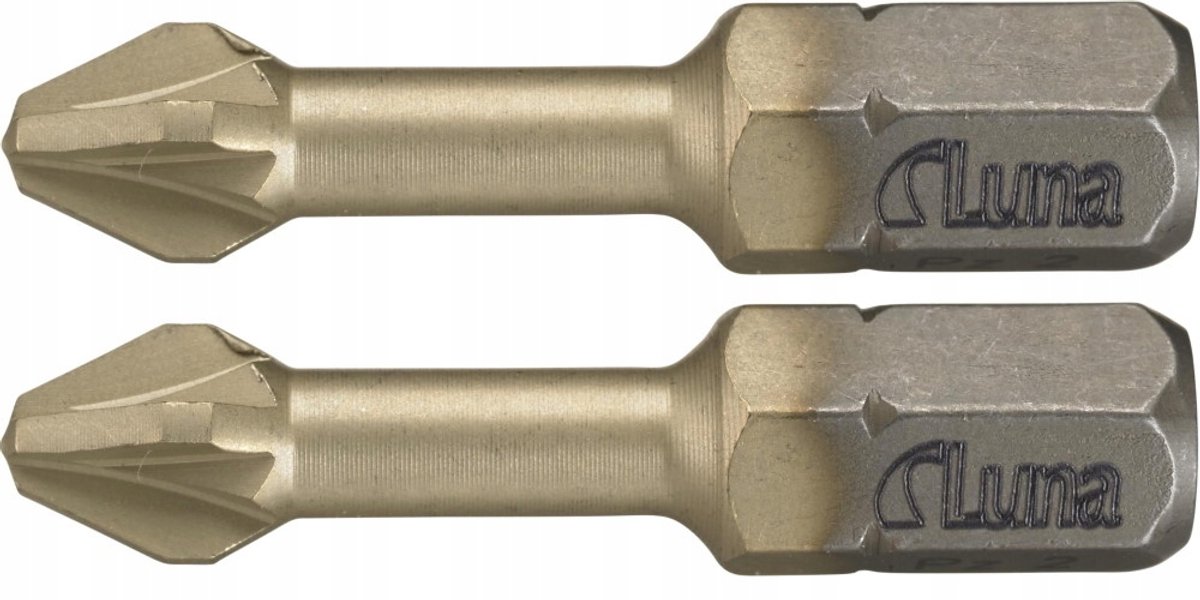 Luna Prime PZ2 Pozidriv Bits 29mm (2 stuks)