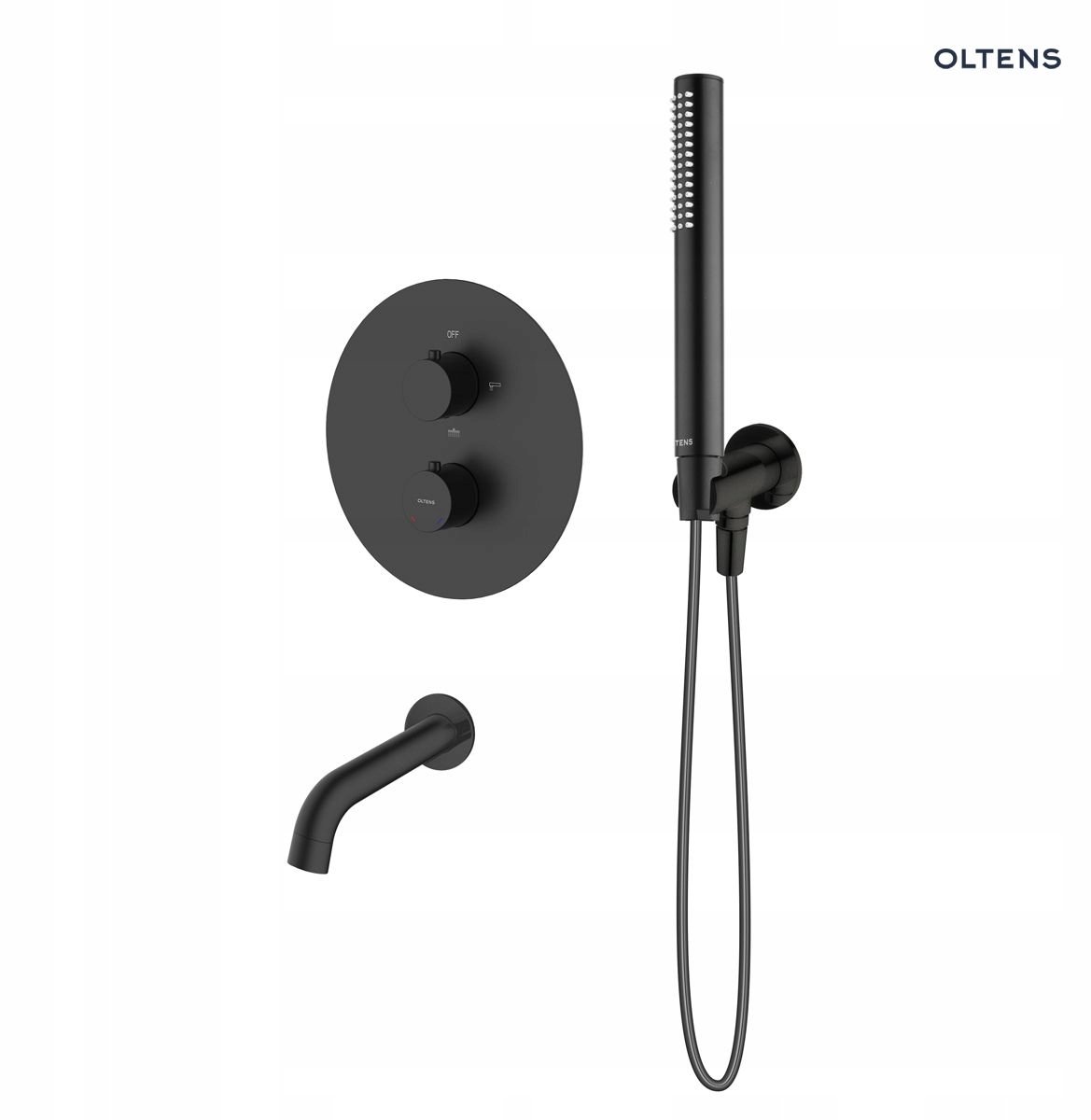 OLTENS Katla Thermostatische Inbouw Badset Mat Zwart