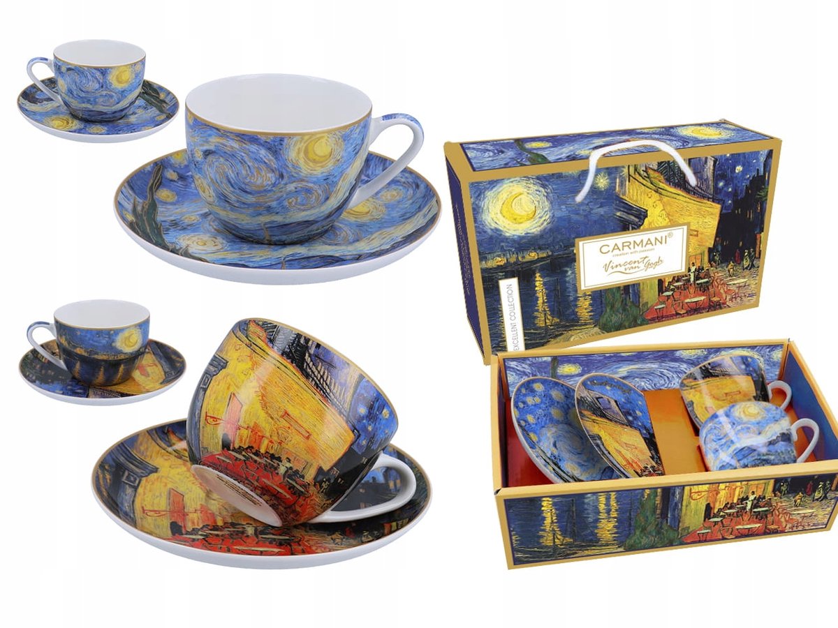 Carmani Van Gogh Kopjes met Schotels - 2 stuks