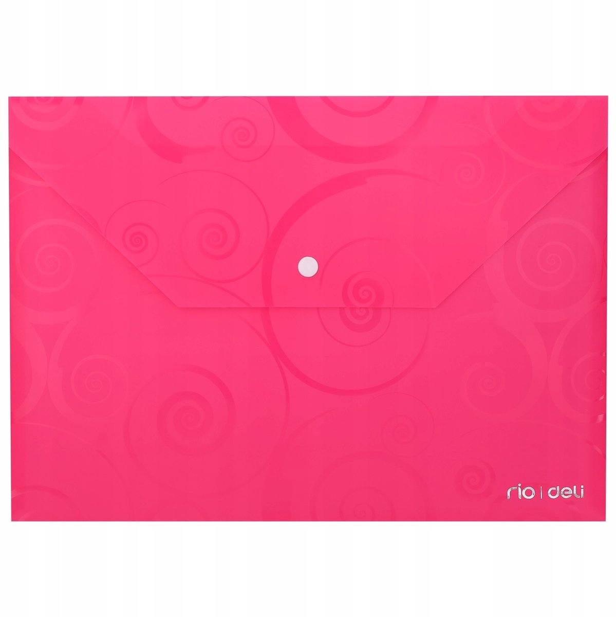 Deli A4 map met drukknoopsluiting, roze, horizontaal