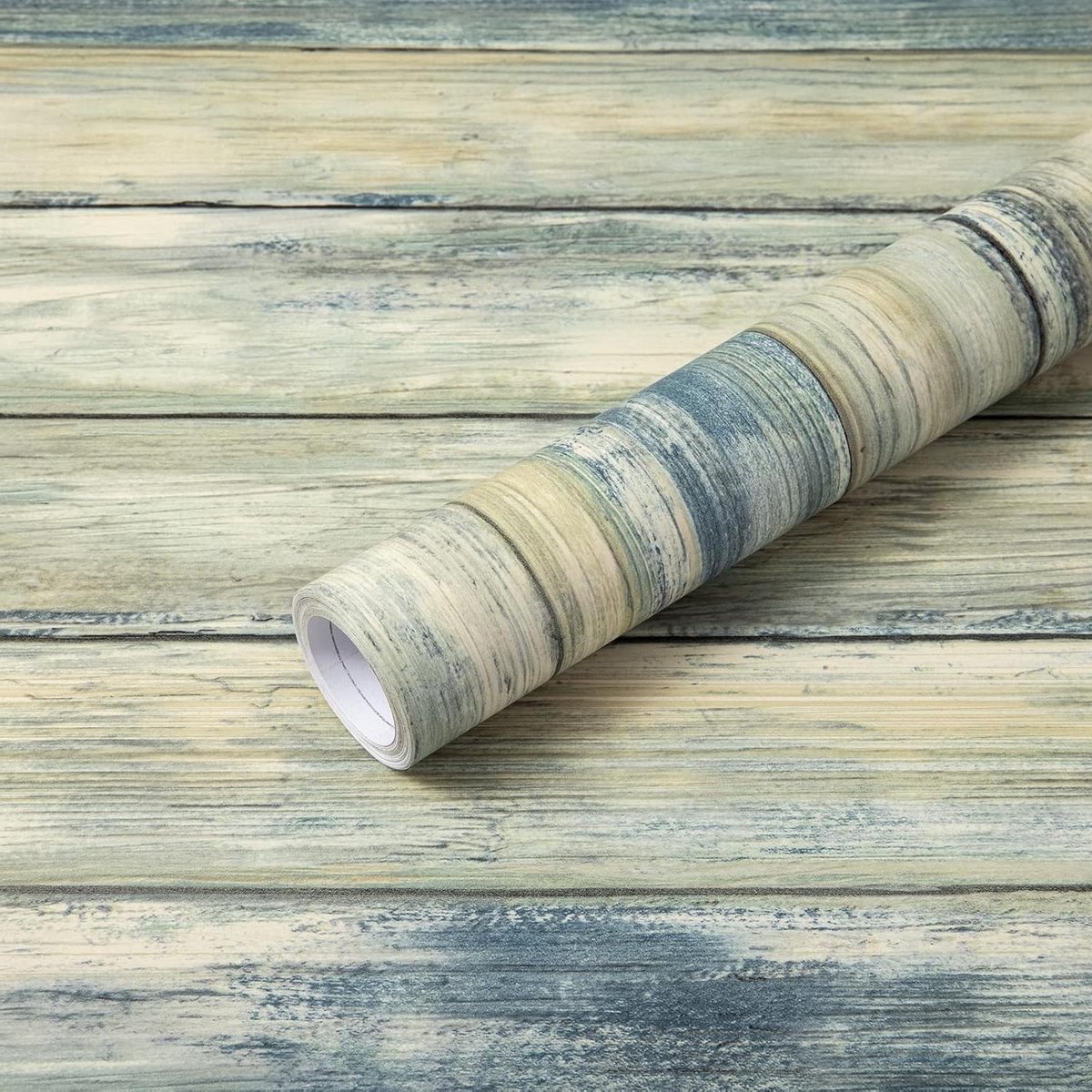 Zelfklevend Behang Hout Patroon Blauw 40cm x 300cm - Vintage Design - Waterdicht - Meubilairdecoratie - Keukenkasten - Sterke Zelfklevende Film