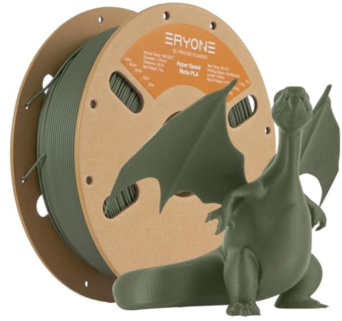 Hoge Snelheid Matte Filament PLA 1.75mm - 3D Printing Filament Geschikt voor de meeste FDM Printers, 1KG, Olijfgroen