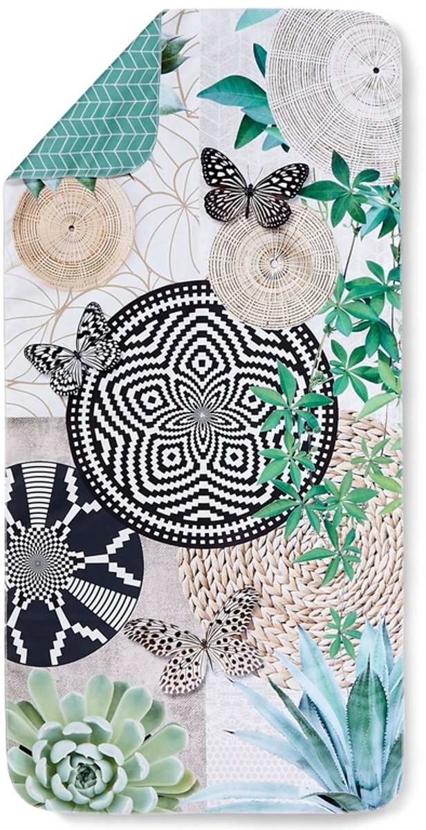 HIP Sporthanddoek "mandala's, cactussen en vlinders" - Multi - (50x100 cm) - Microvezel