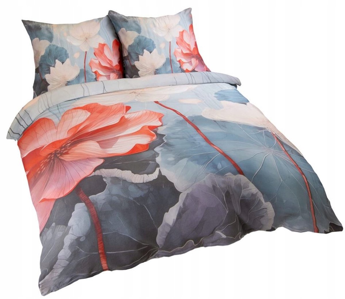 Satynlove Premium Katoen Satijn Beddengoed 140x200cm Bloemen & Bladeren