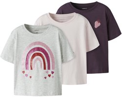 NAME IT - NMFBELINA 3P SS NREG TOP PB - Meisjes - T-shirts