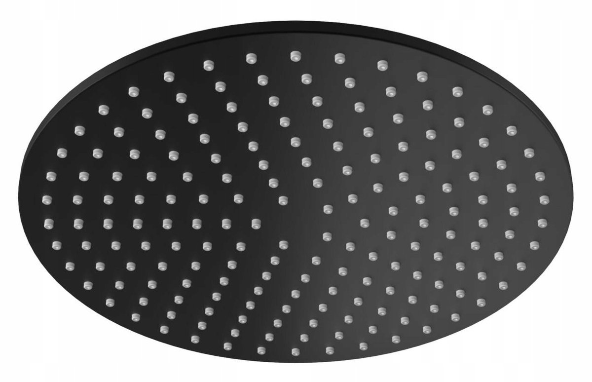 Kohlman Axel Ronde Douchekop Zwart Mat 30cm Messing