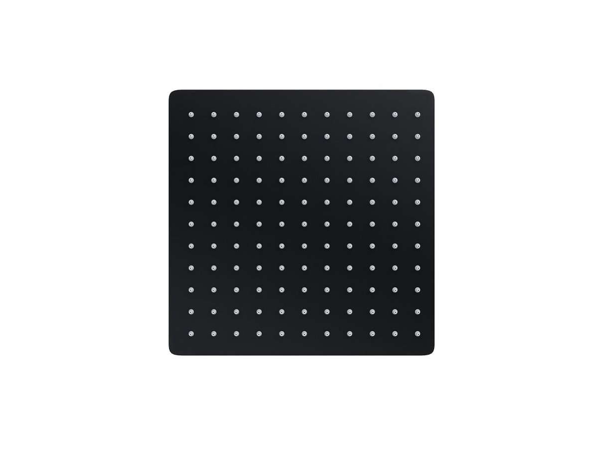 Corsan Douchekop Zwart Vierkant 25cm Staal Slim Anti-Kalk