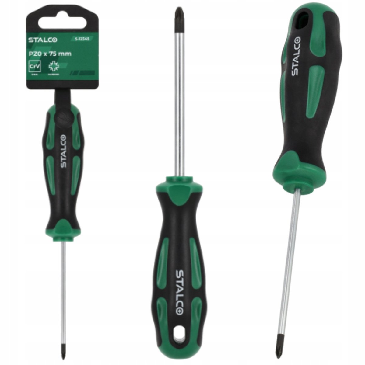 Stalco Pozidriv Schroevendraaier PZ0x75mm CrV - Precisie en Duurzaamheid