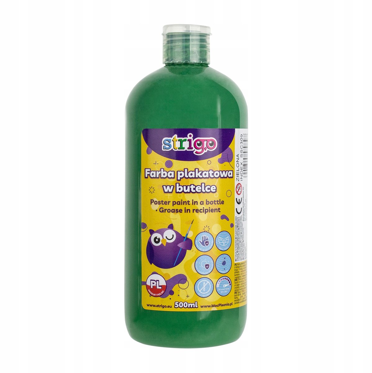 STRIGO Plakkaatverf Groen 500 ml - Levendige Kleuren voor Creativiteit
