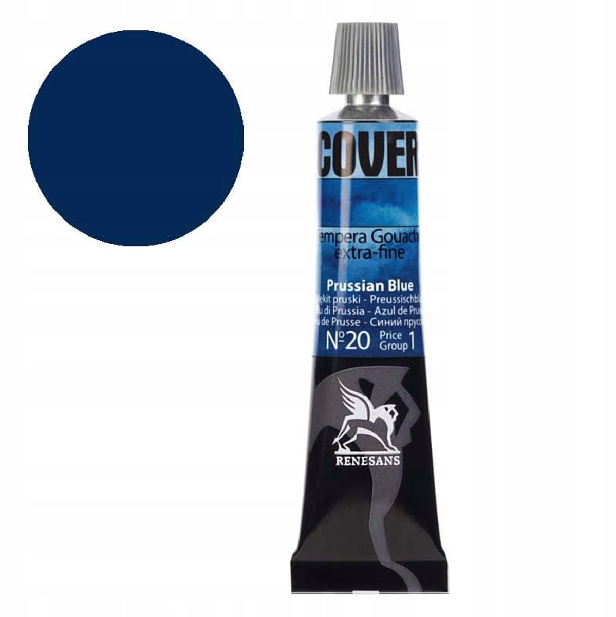 Renesans Tempera Cover 20ml - Pruisisch Blauw