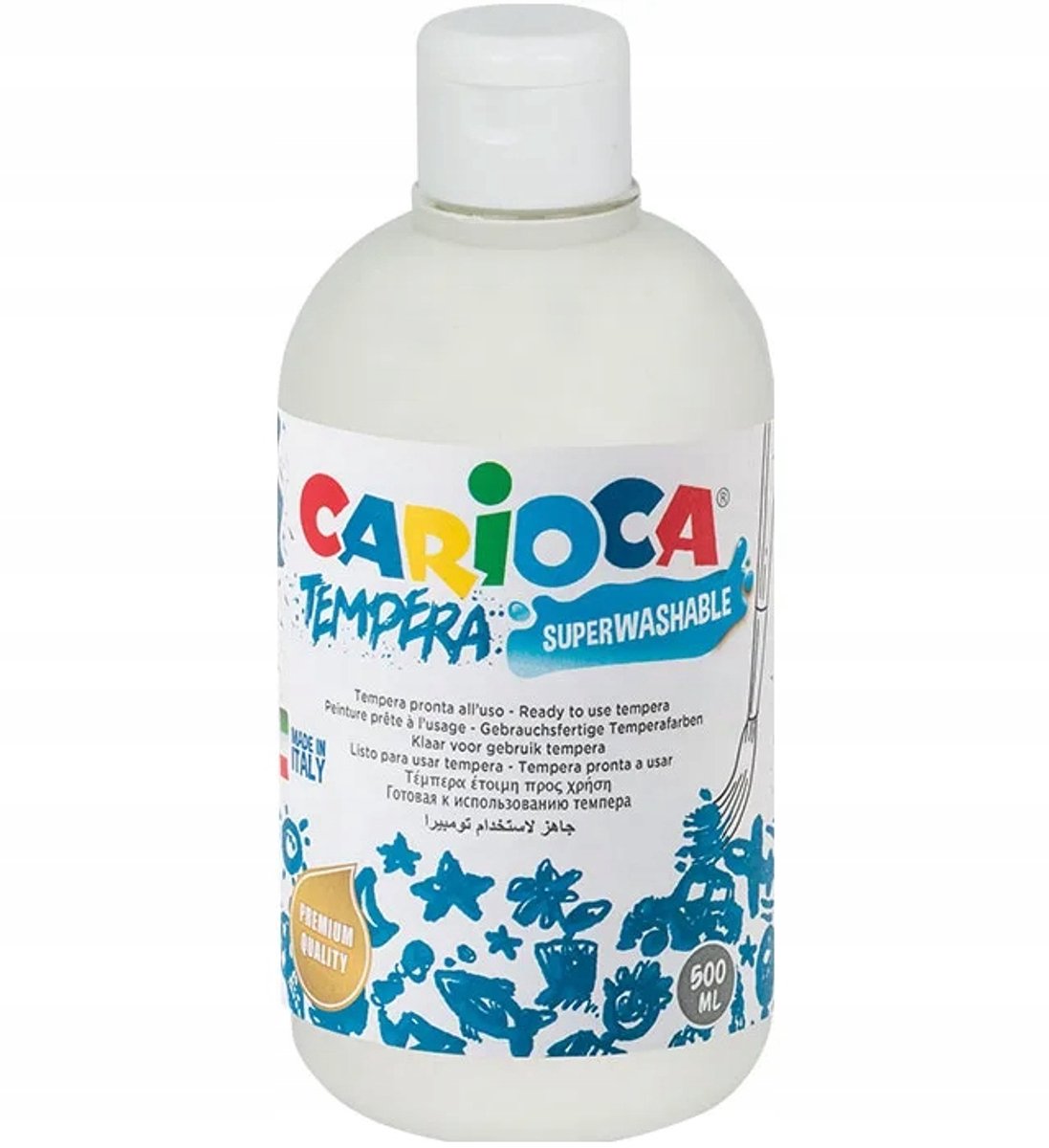 Carioca Tempera Verf 500 ml Wit - Ideale Schoolverf