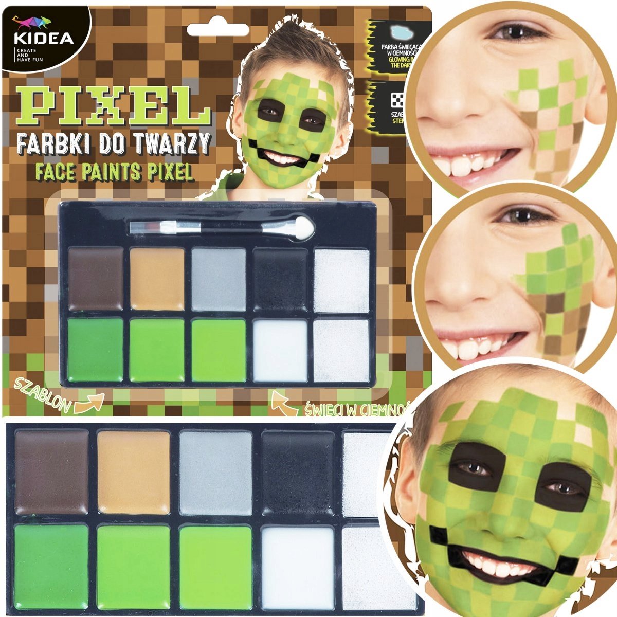KIDEA Pixel Schminkset - 8 Kleuren voor Kinderen