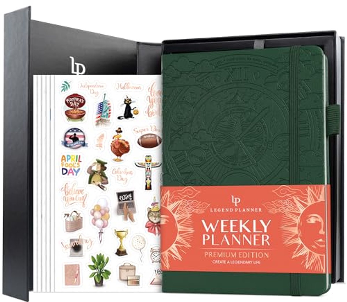 Weekplanner Premium - Ongedateerde Wekelijkse, Maandelijkse en Budgetplanner voor Tijdbeheer en Productiviteit, A5 (Zwart)