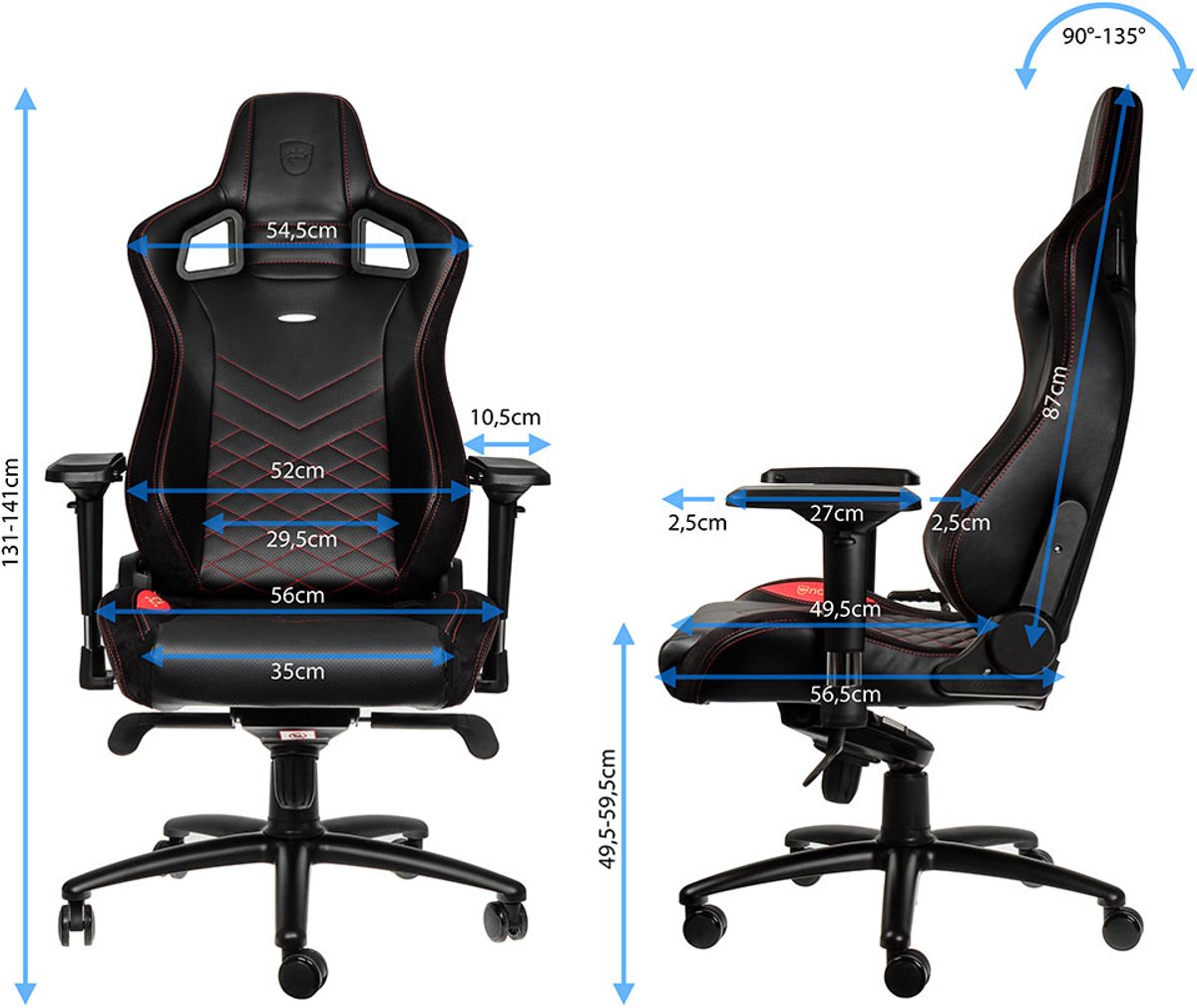 Gaming Chair Noblechairs EPIC Black Red/Black – foto 5